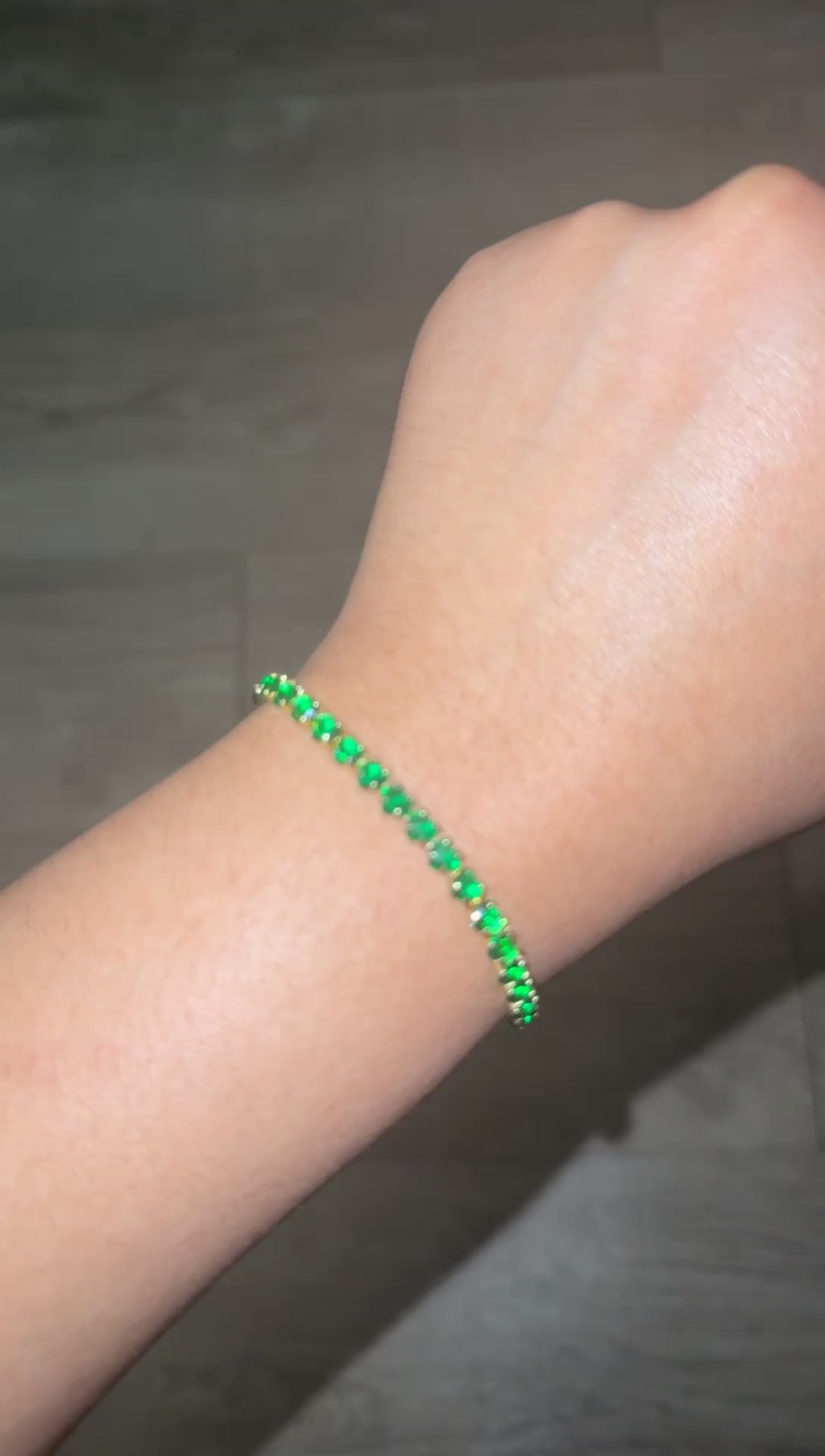 Green Heart Tennis Bracelet