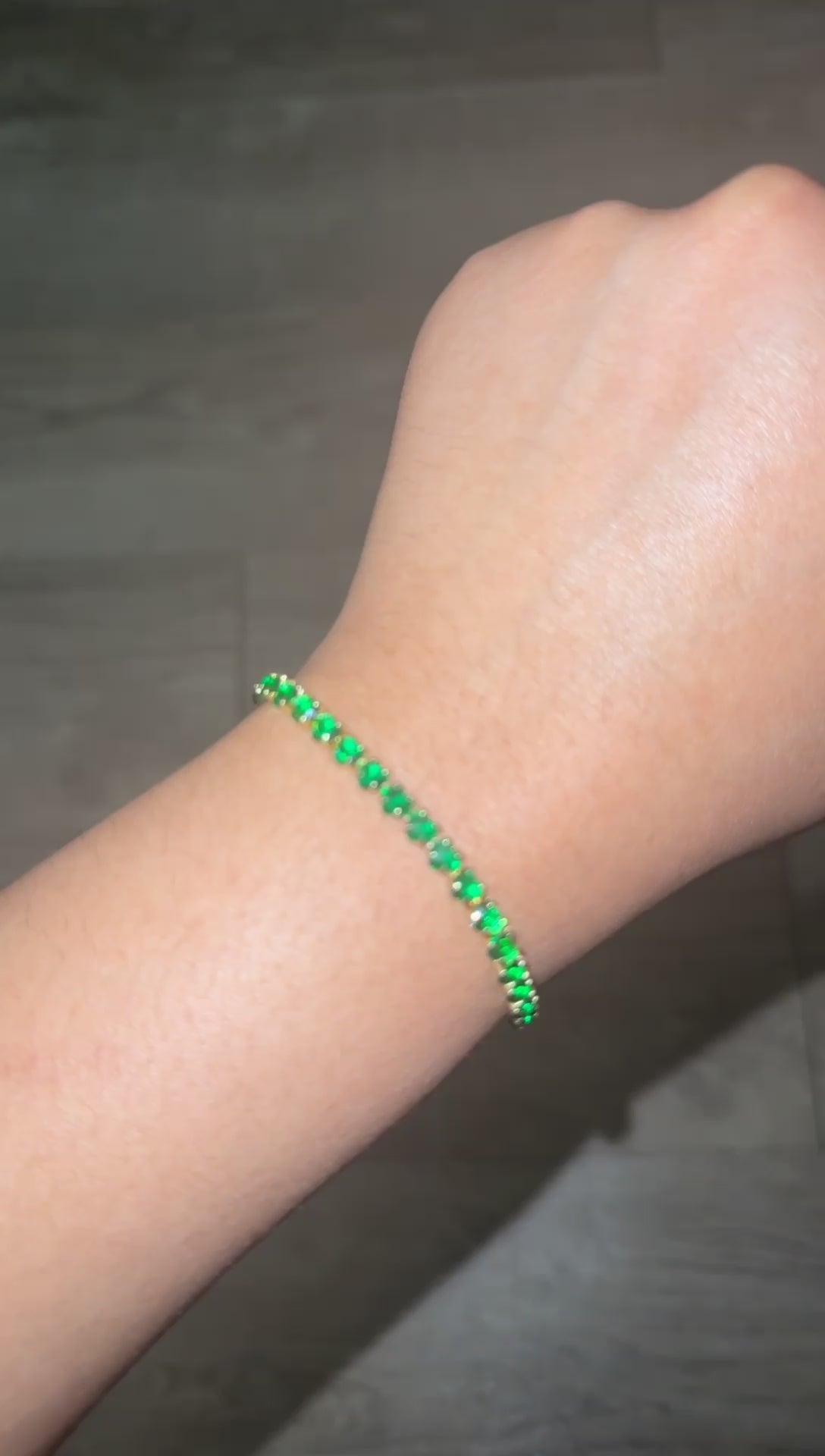 Green Heart Tennis Bracelet