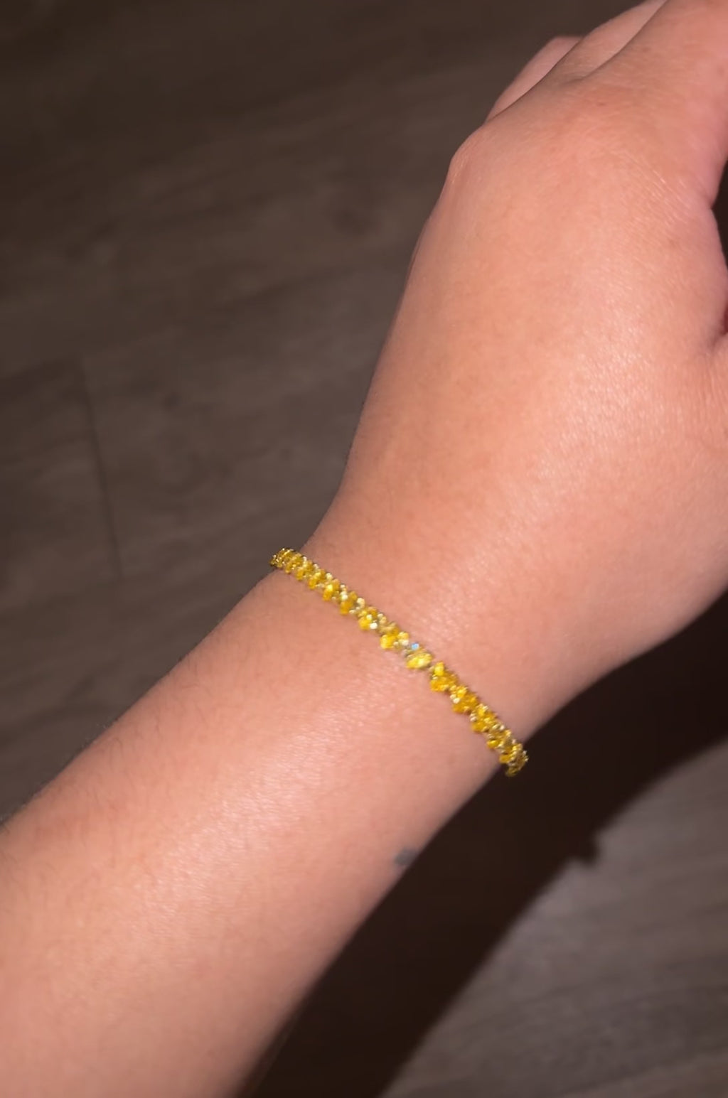 Yellow Heart Tennis Bracelet 💛